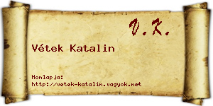 Vétek Katalin névjegykártya