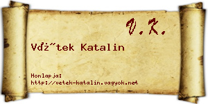 Vétek Katalin névjegykártya